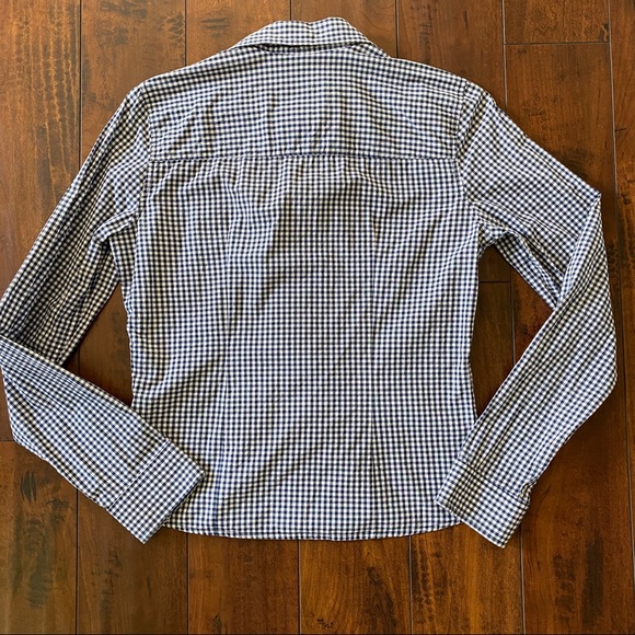 Abercrombie & Fitch Navy Gingham Button Down Sz S - Picture 4 of 4
